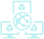 drei Computer als Netzwerk im Internet